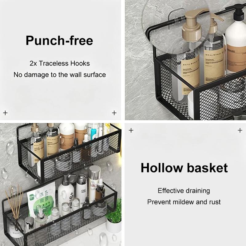 Home Bathroom Organizer - No Drill Bathroom Storage Rack Wall