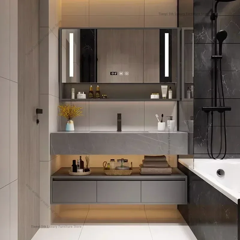 Modern Smart Bathroom Cabinet  - đánh giá và giá Home Bathroom Vanity Combo