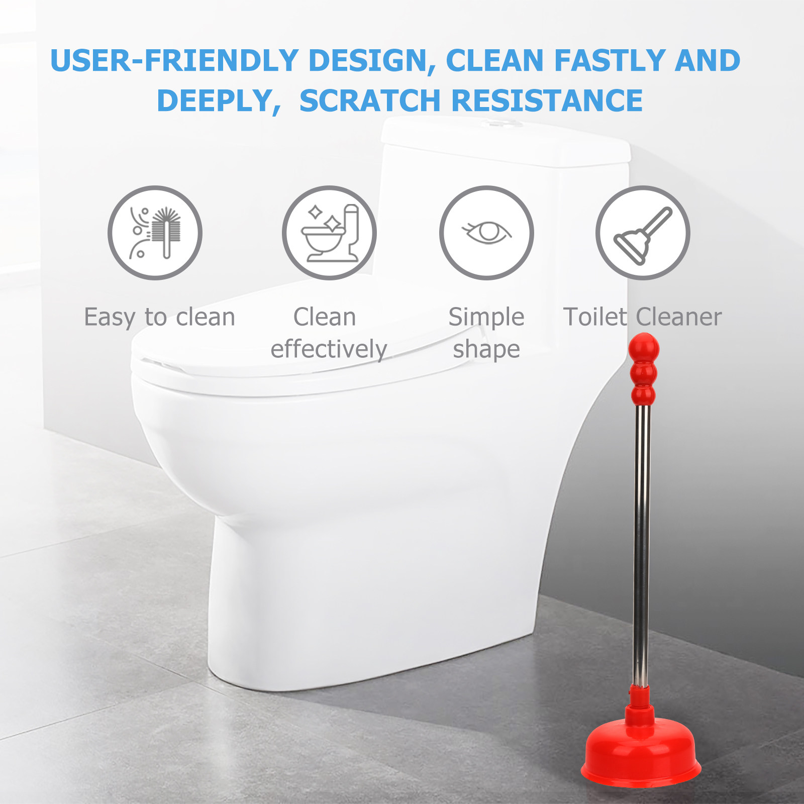 Heavy Duty Long Handle Toilet  - đánh giá và giá Plunger Toilet