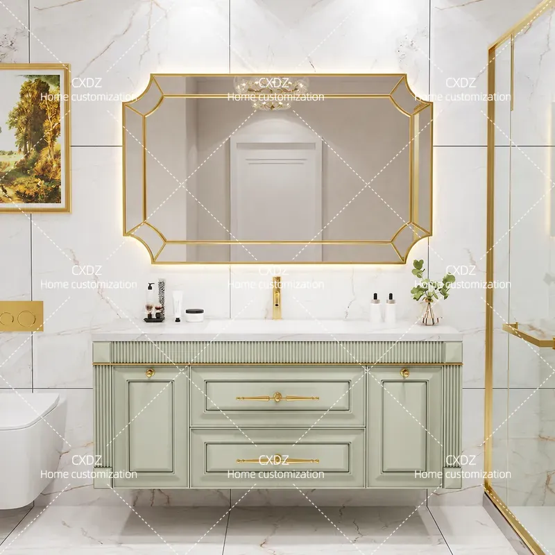 American Oak Rock Slab Seamles - đánh giá và giá Home Bathroom Vanity Combo